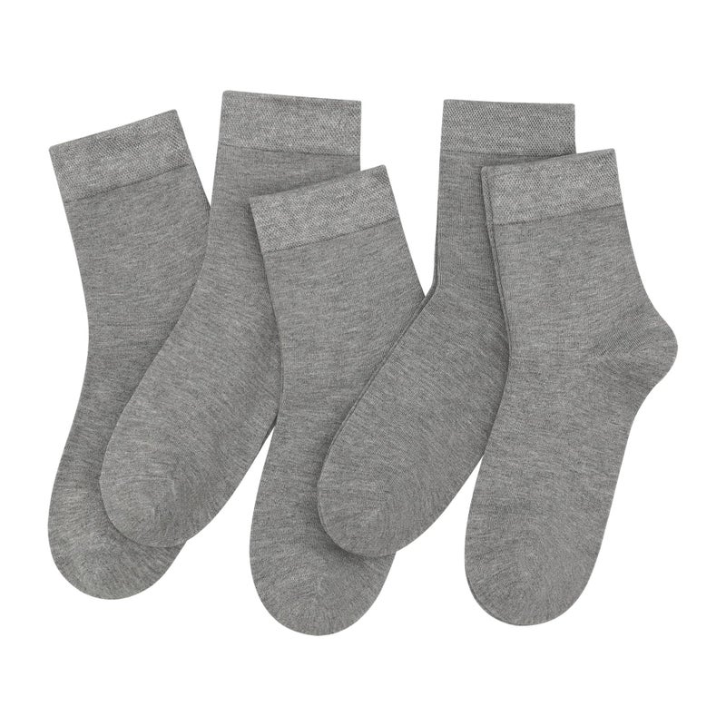 SERISIMPLE Women Thin Viscose Bamboo Socks Crew Lightweight Above Ankle Casual Dress Sock For Ladies Bootie Trouser 5 Pairs (Grey, Medium) - Image 1